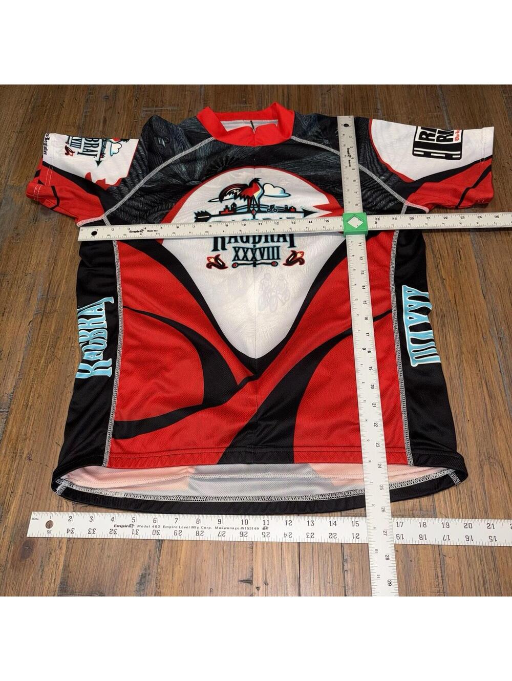 Primal Wear Ragbrai XXXVIII Cycling Jersey Mens XL Red Black Rooster Iowa - Picture 8 of 15